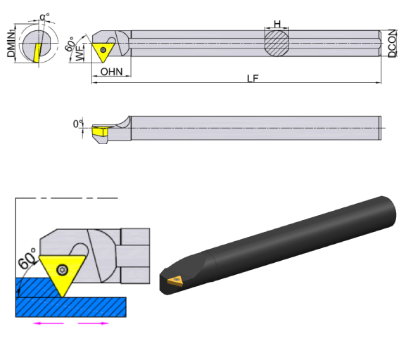 Токарная расточная державка S12M-STWCR11