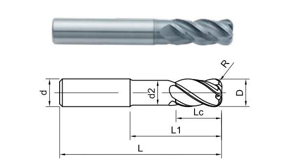 фреза монолитная твердосплавная ST210-RN4-16010