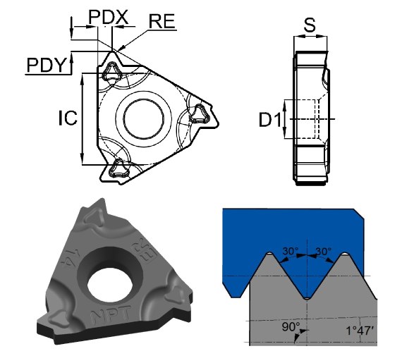 пластина резьбонарезная 16ER27NPT-TC-GM3325 GESAC