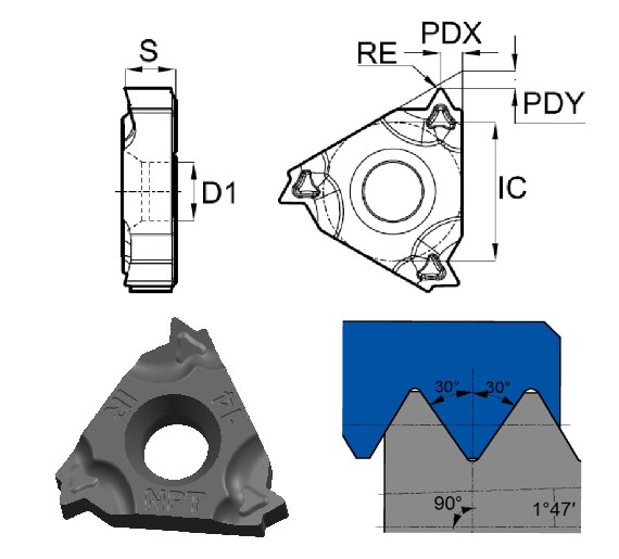 пластина резьбонарезная 16IR14NPT-TC-GM3225 GESAC