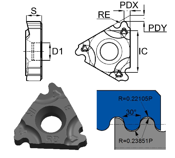 пластина резьбонарезная 16IR8RD-TC-GM3225 GESAC